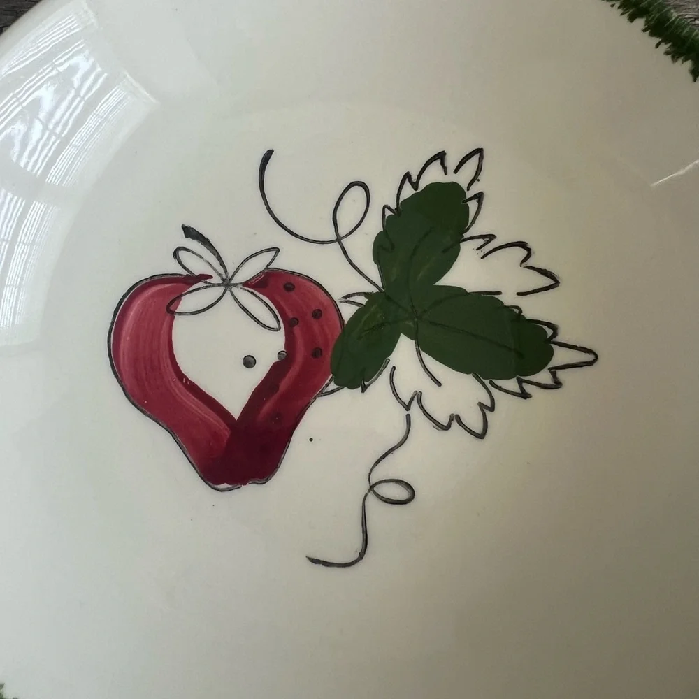 Blue Ridge Southern Pottery Decorative Strawberry‎ Sundae Shallow Bowl Vintage